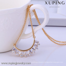 Latest design 18k gold color with zircon fashion necklace 2016